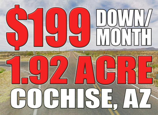 Stunning 1.92 Acres in Cochise, AZ for Only $199 Down/Month!