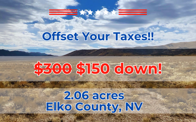 2.06 acre in Elko NV at $150 DOWNPAYMENT; Nearby Water!!