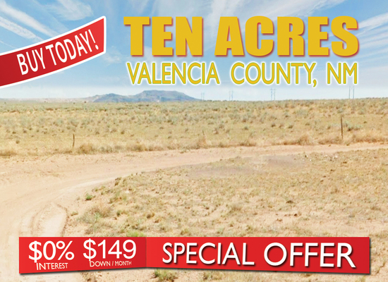 Only 149 Down/Month! Gorgeous 10 Acres in Valencia, NM!