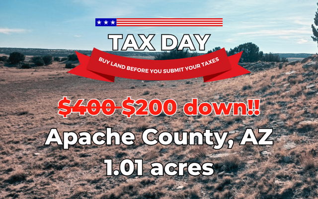 DIRECT ROAD ACCESS w/ 1.01 ac in Apache AZ at $160 a MONTH!!