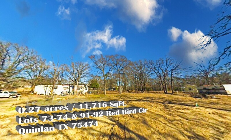 3 lots, 0.27 acres ready to build, in Quinlan - Lots 73-74 & 91-92 Red Bird Cir Quinlan TX 75474 [Financing Offered]