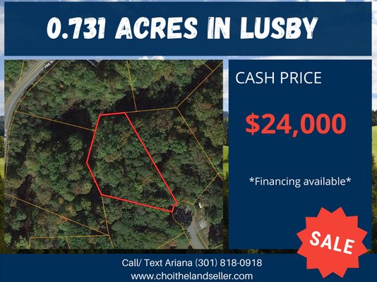 0.73 Acres in Lusby, MD- Assessed at $56k – Nearby Comps are Similar – BUY FOR $24k