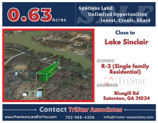 0.63 acre mobile home friendly lot near Lake Sinclair