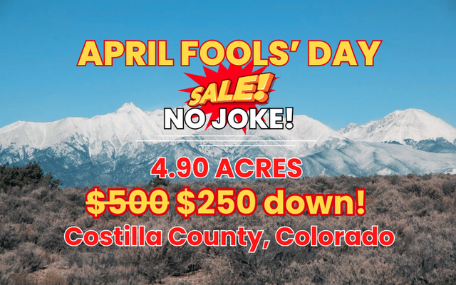 SOLD!Discover Costilla's Mountain View Land <del>$500 </del> $250 Down!