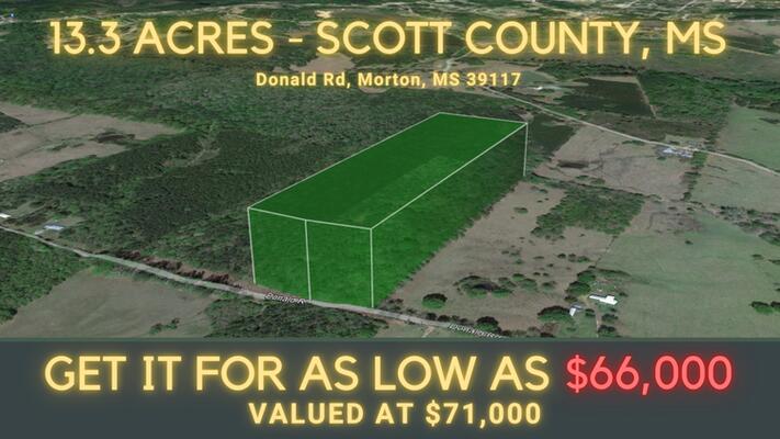 Wooded Residential Acreage For Sale in Scott County, MS!!