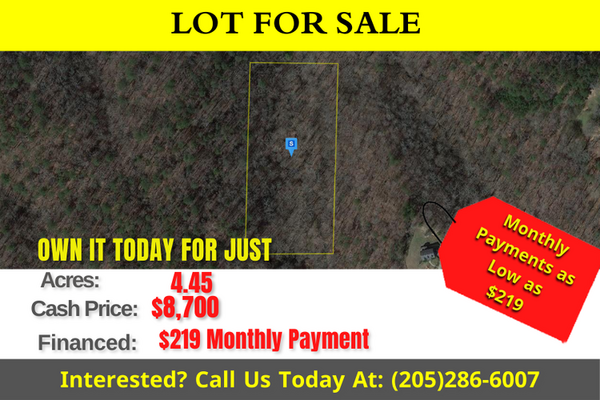 Exclusive 4.45 Acres Land for Sale in Jefferson County AL Ideal for Private Retreat or Resort Development For just $8,700!