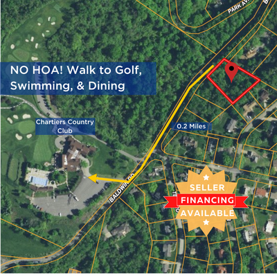 .94 Acres in Pittsburgh, No HOA, Great views, Assessed at 45K, Walk to Golf, Swimming, Fine Dining!