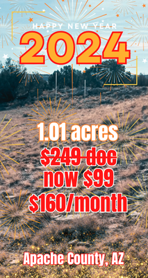 Live the Dream on this 1.01 acre lot in Apache Only $160 MO