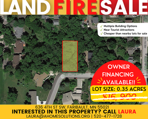 0.35-acre vacant land in Faribault, MN. Unbelievably 50% off!