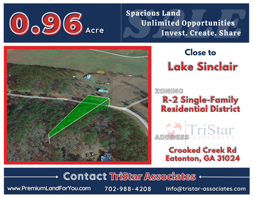 0.96 acre mobile home friendly lot near Lake Sinclair