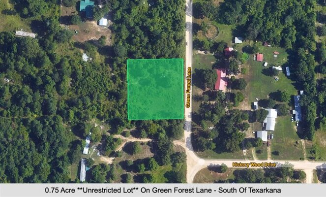 0.75 Acre **Unrestricted Lot** 7 Miles South Of Downtown Texarkana (Mobile Home Allowed)
