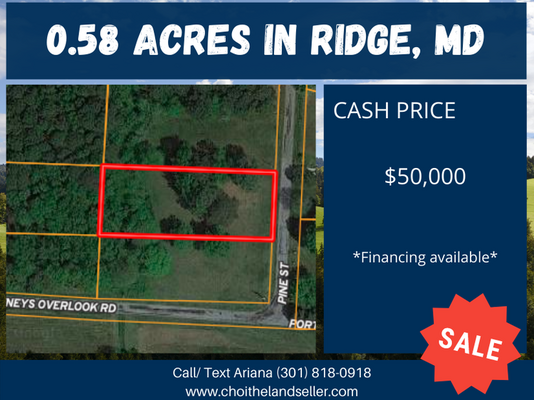 0.58 Acre-lot in Quiet Ridge, MD- Farm Use of Land Permitted! - FINANCING AVAILABLE!- BUY TODAY FOR $50,000k