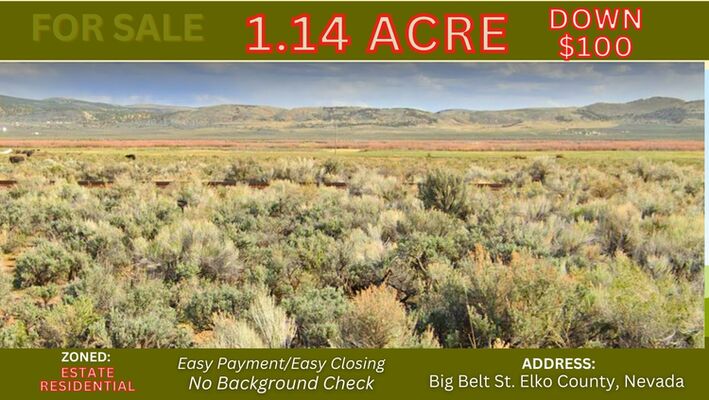 Amazing 1.14 acre property in Elko, NV for as low as $100 DP