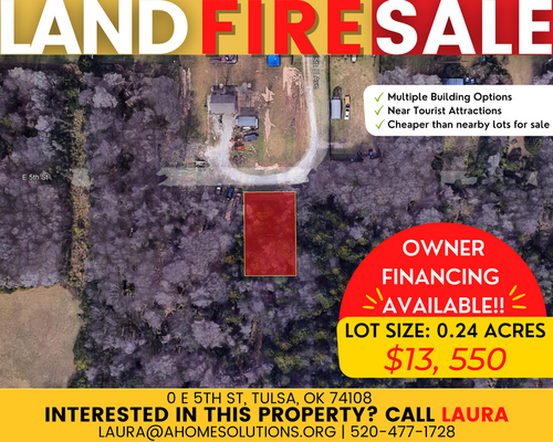 20% Off Vacant LAND SALE in Tulsa, OK