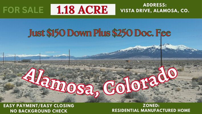 Your 1.18 acre Homesite Awaits You in Alamosa, Colorado!
