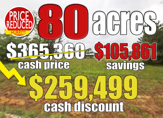 105k Huge Savings – Perfectly Priced and Positioned! Immaculate 80 Acres in DeRidder, LA!