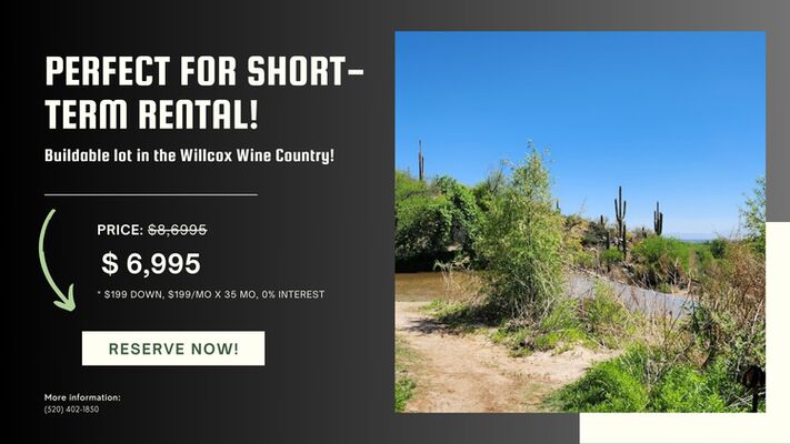 Perfect for short-term rental! Buildable lot in Willcox!