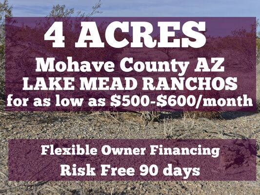 Invest in Your Dreams with 4 Acres in Kingman, AZ $450/month