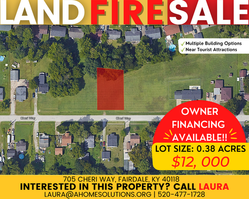 CLEARED! BUILDABLE 0.38-acre vacant land! 20 minutes away from Louisville, KY and Clarksville, IN