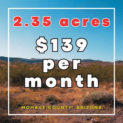 SOLD!  2.35 Ac Near Katherine Landing – Only $139/Mo!