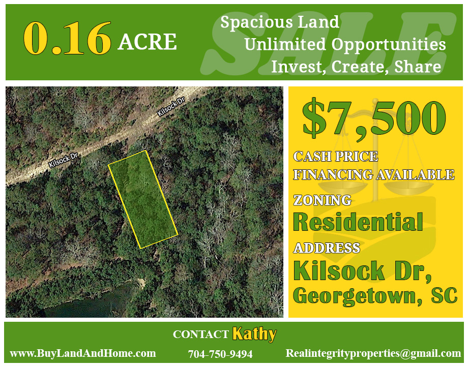 .16 Acre in Georgetown, SC - Perfect Investment for the Visionary - Lot in same Subdivision sold for $20,000. BUY Today for Only $9500 with $2200 down or