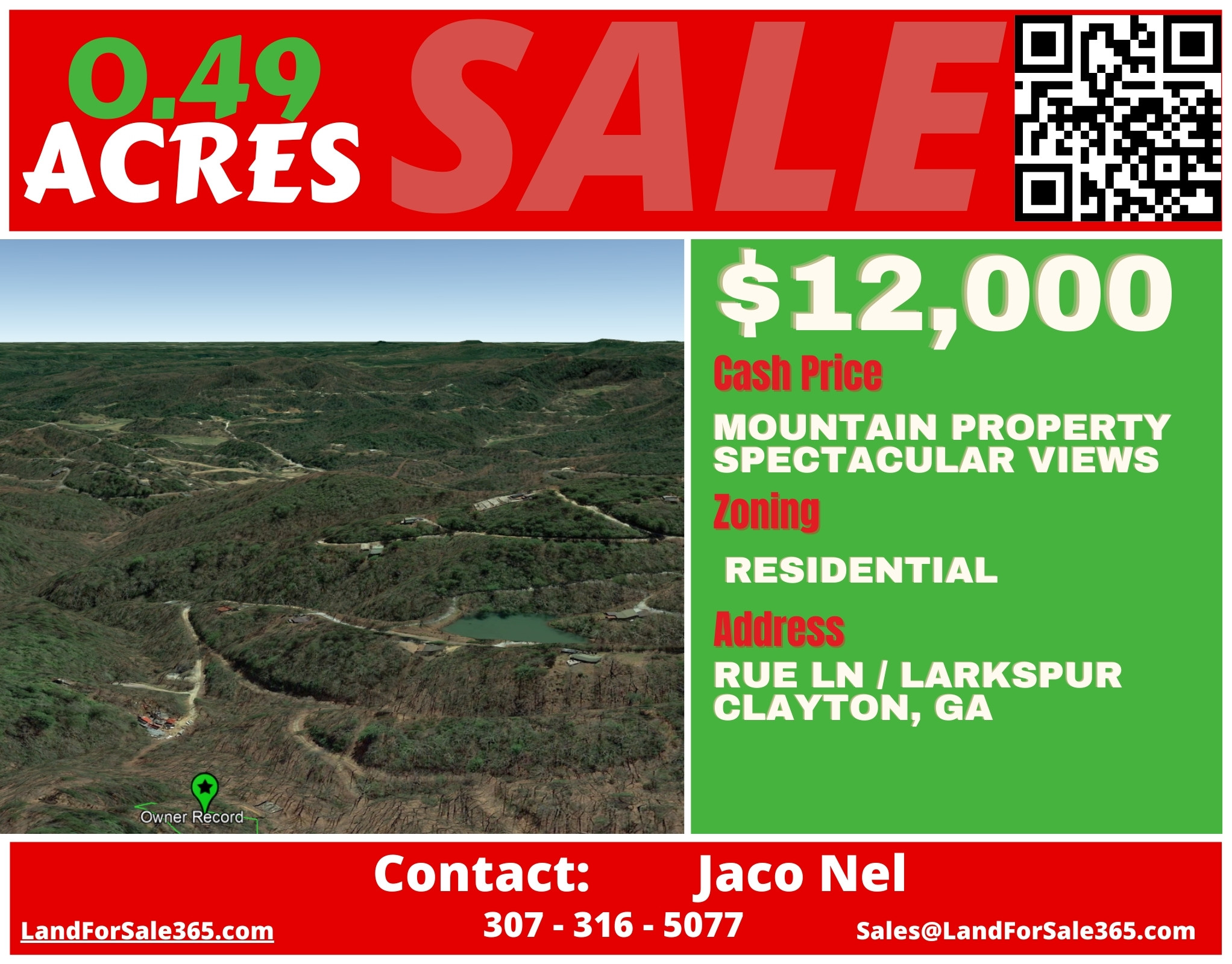 0.49 Acre Mountain View Property, just outside Clayton, GA. Million dollar view!