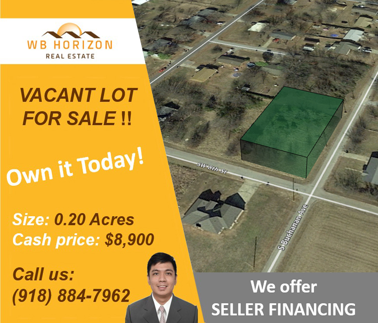 Live within the CITY with this CORNER LOT at Wagoner, OK. Only for $8,900!!
