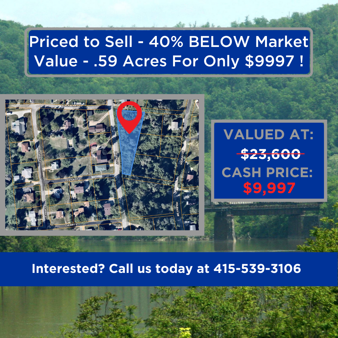 0.59-Acre Property Easy Access to Pittsburgh! Assessed at $23,600 Buy today for ONLY $9,997