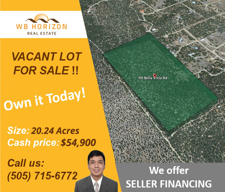 EDGEWOOD, NM: 20.24 Acre HUGE Residential lot just within your grasp for ONLY $54,900!!