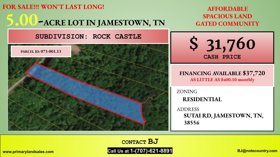 SUTAI RD, JAMESTOWN, TN, 38556, Jamestown, Fentress, Tennessee, 38556 Land for Sale Landmodo